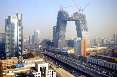В Китае строят "падающие" небоскребы