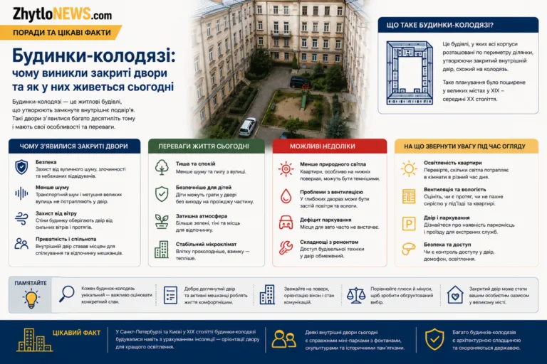 Будинки-колодязі: чому виникли закриті двори та як у них живеться сьогодні