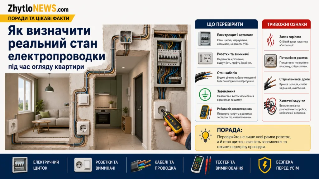 визначити стан електропроводки під час огляду квартири