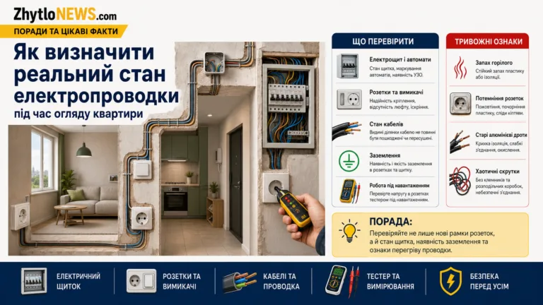 визначити стан електропроводки під час огляду квартири