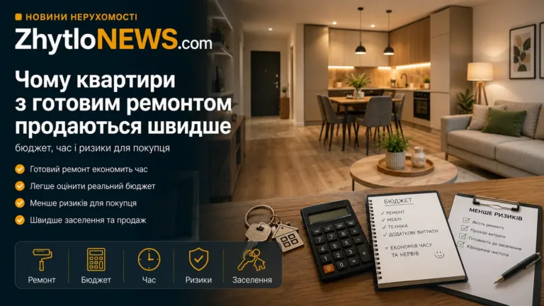 Чому квартири з готовим ремонтом продаються швидше