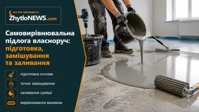 Самовирівнювальна підлога власноруч: підготовка, замішування та заливання