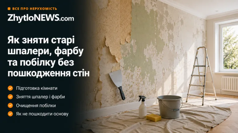 зняти старі шпалери, фарбу та побілку