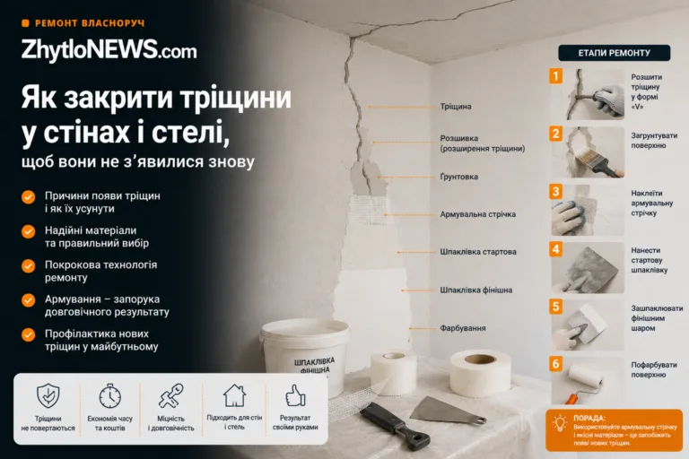 Як закрити тріщини у стінах і стелі