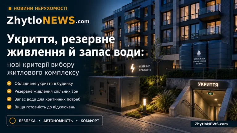 Укриття, резервне живлення й запас води