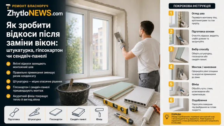 відкоси після заміни вікон