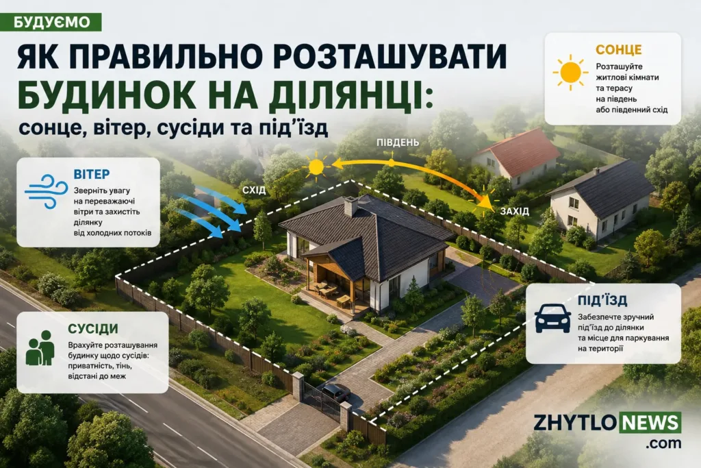 Як правильно розташувати будинок на ділянці