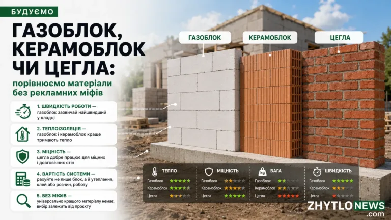 Газоблок, керамоблок чи цегла