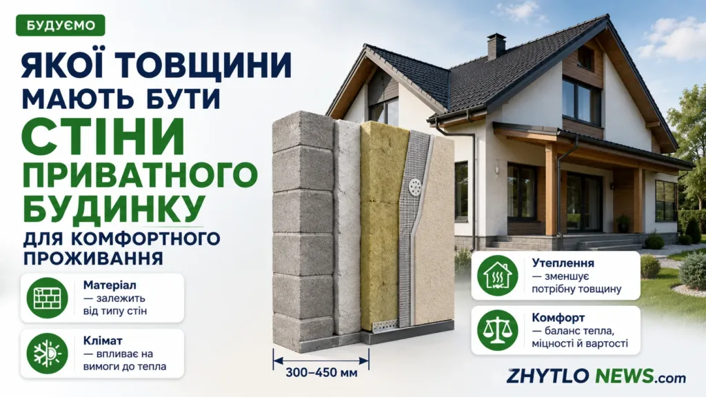 Якої товщини мають бути стіни приватного будинку