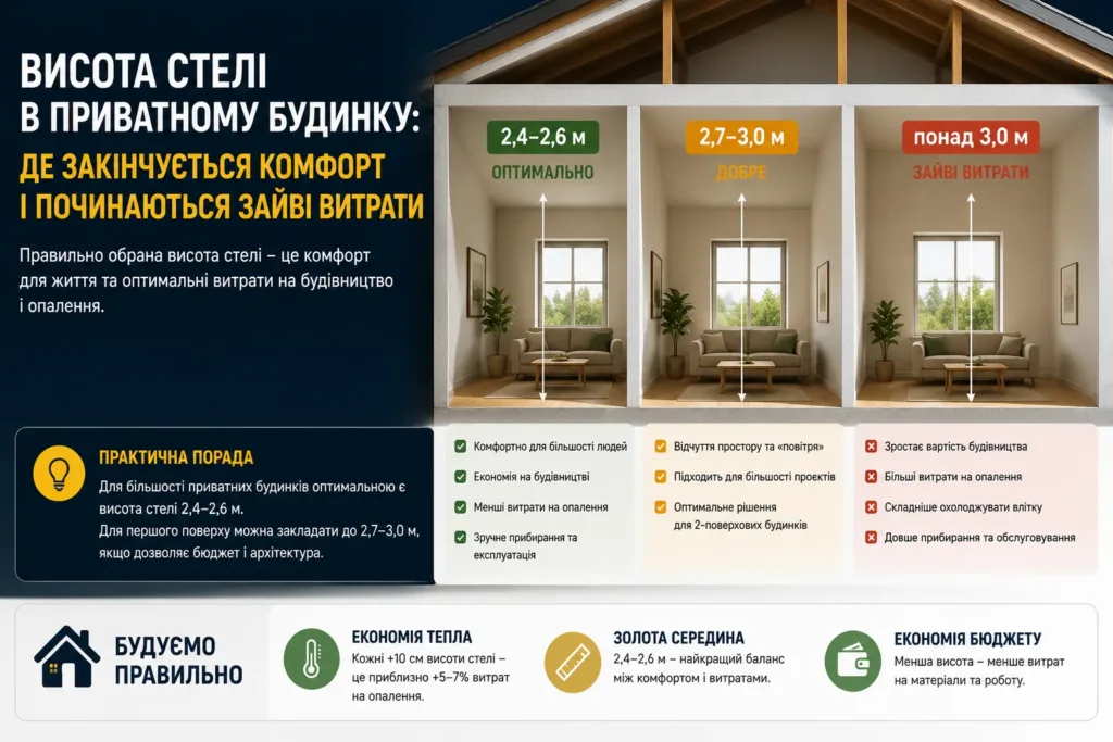 Висота стелі в приватному будинку