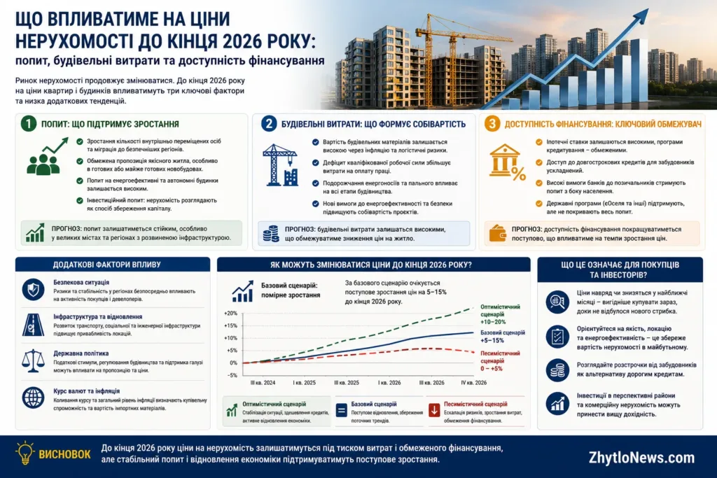 Що впливатиме на ціни нерухомості до кінця 2026 року