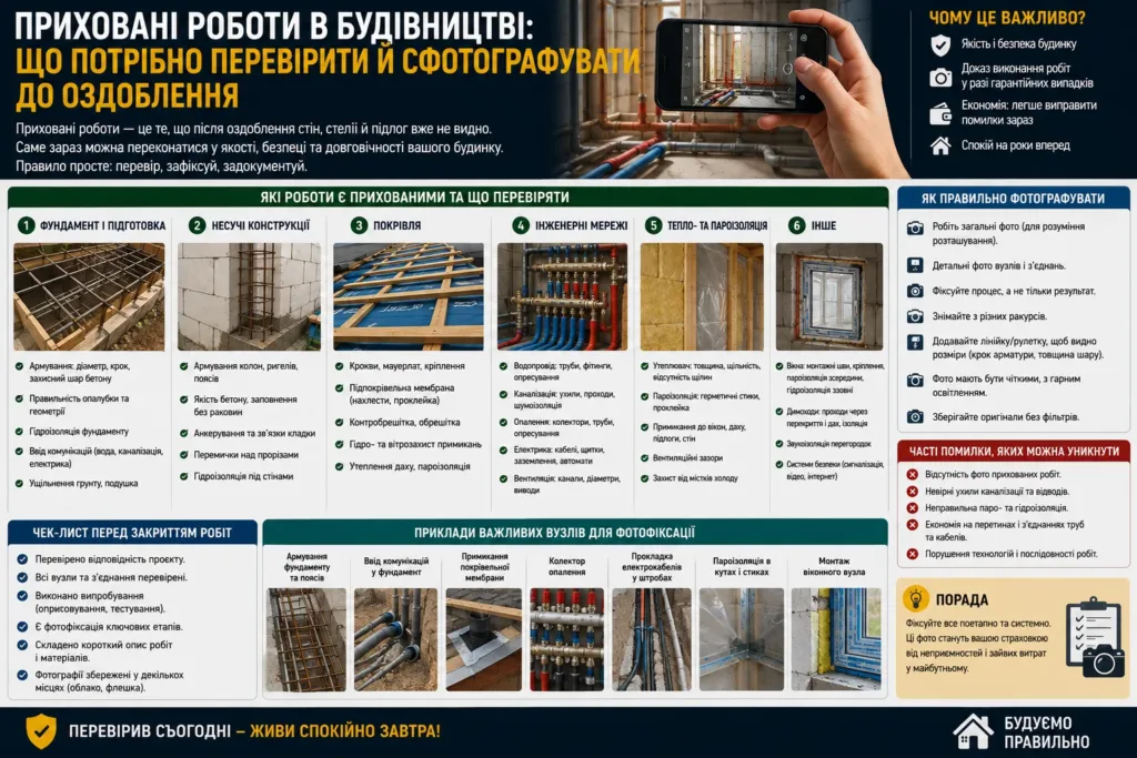 Приховані роботи в будівництві: що потрібно перевірити до оздоблення